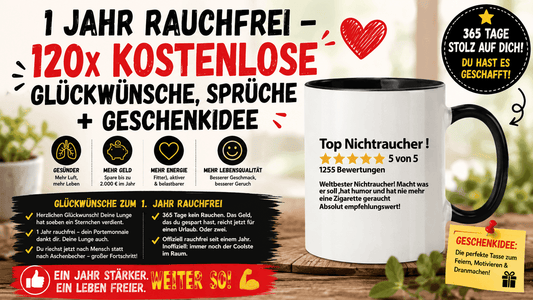 1 Jahr rauchfrei – Glückwünsche