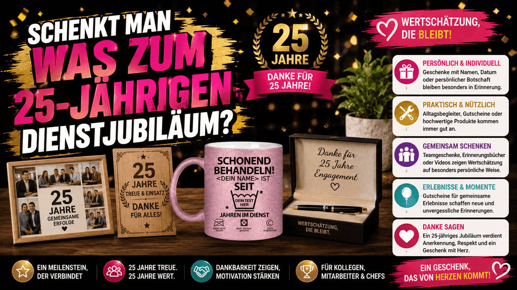 Was schenkt man zum 25-jährigen Dienstjubiläum?