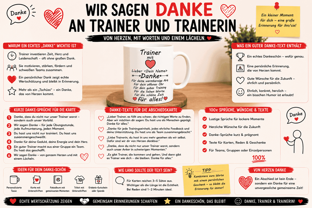 Wir sagen Danke Trainer - 100x kostenlose Sprüche & Geschenkidee