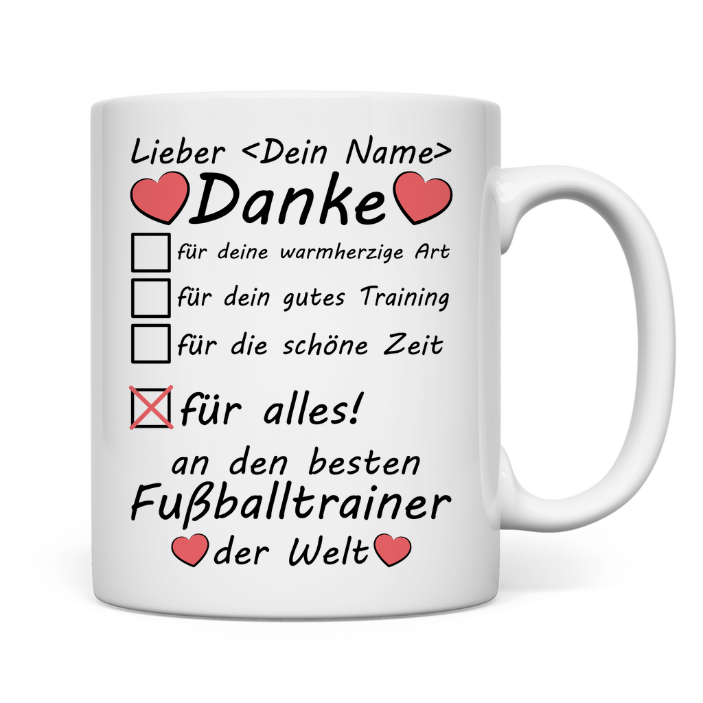 Fußballtrainer | Wir sagen Danke | Trainer | Tasse Geschenk rückseite