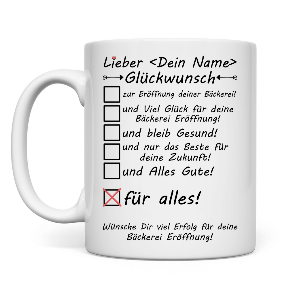 Bäckerei Eröffnung | Alles Gute | Geschenk  Mann Tasse Glückwunsch