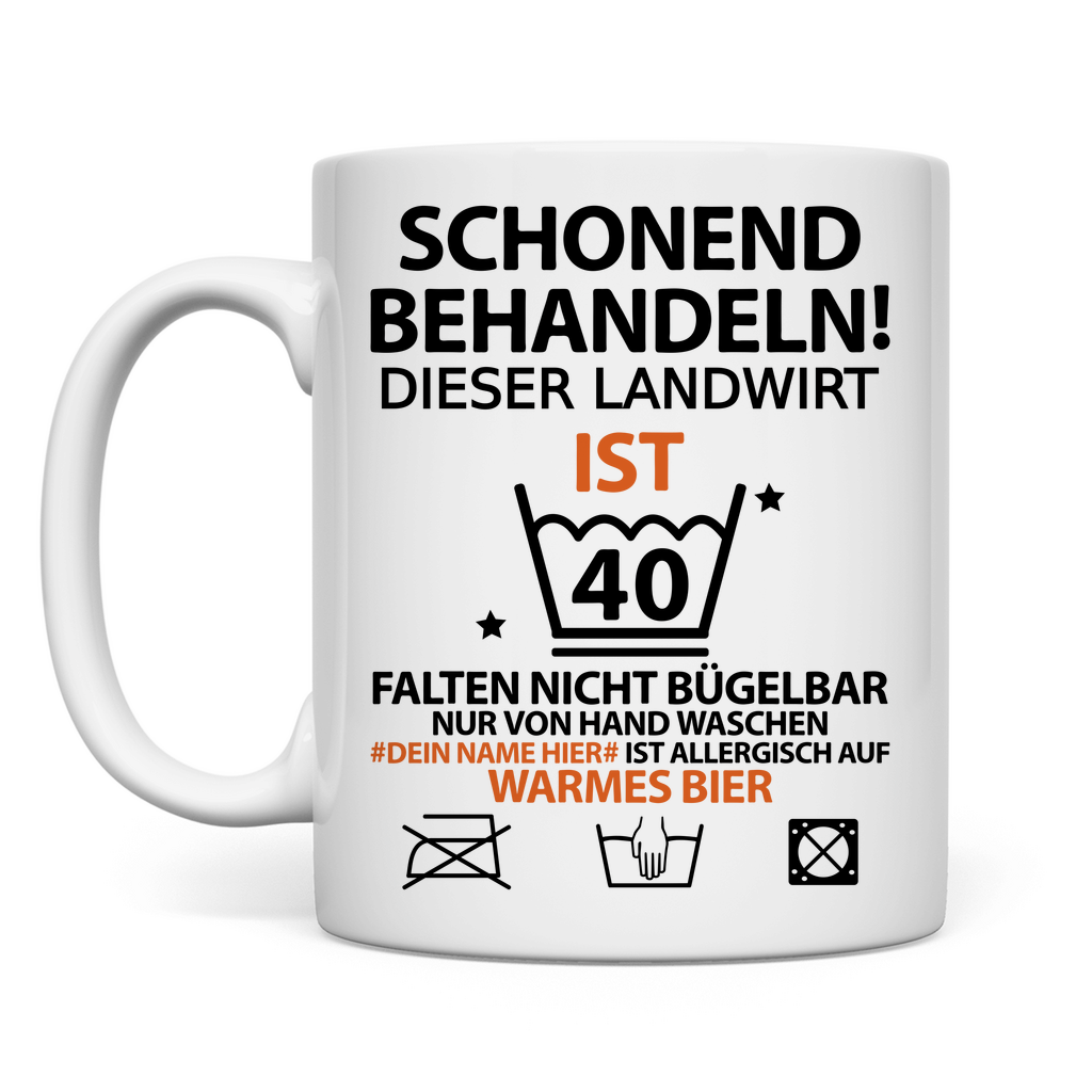 40. Geburtstag Landwirt | Geschenk | Personalisierung  Tasse