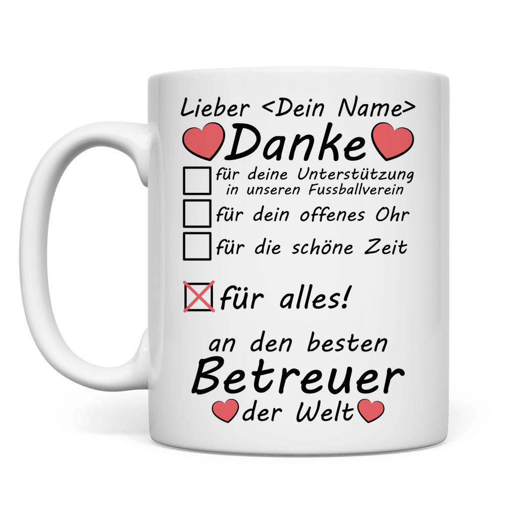 Betreuer für Fussball | Fussballverein | Tasse geschenk