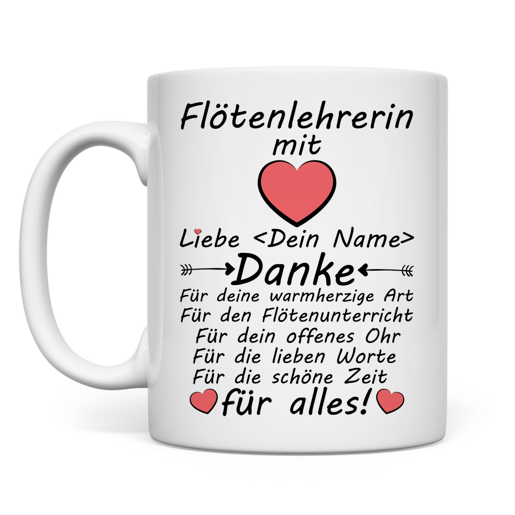 Danke an Flötenlehrerin | Geschenk Tasse