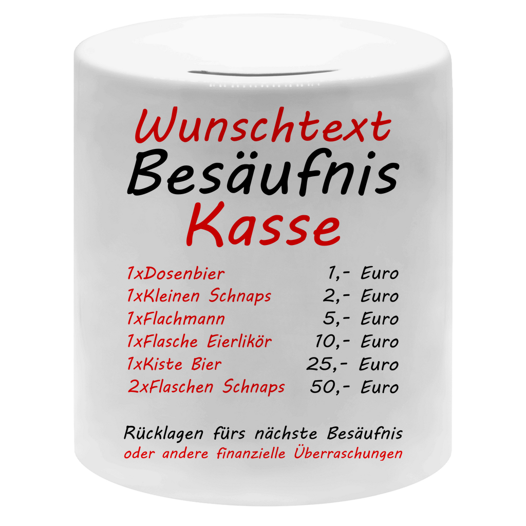 Saufen sparen | Saufkasse | Spardose für Erwachsene 