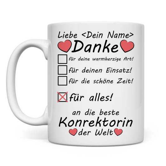 Danke sagen für beste Konrektorin der welt  | Grundschule | Geschenk Tasse