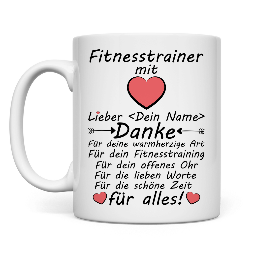 Danke sagen an Fitnesstrainer | Geschenk Tasse