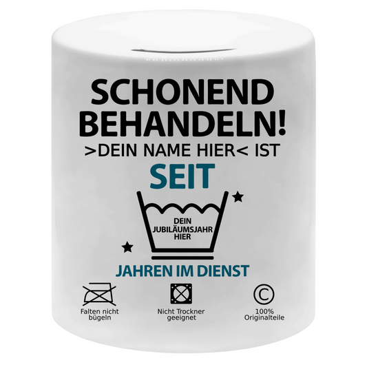 Geldgeschenk 25. Dienstjubiläum | Spardose blau
