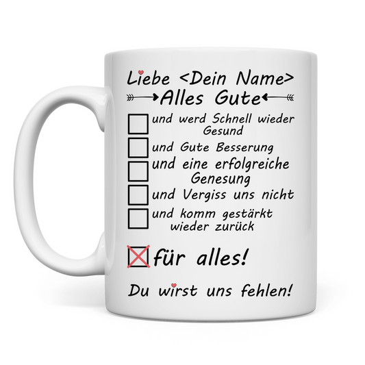 Kollegin Genesungsgeschenk | Gute Besserung | Tasse Geschenk