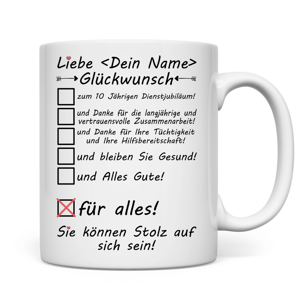 10 Jähriges Dienstjubiläum | Glückwünsche Geschenk