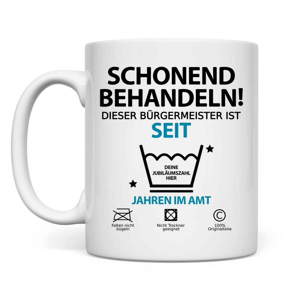 10 Jahre Bürgermeister Jubiläum – personalisierte Geschenk-Tasse