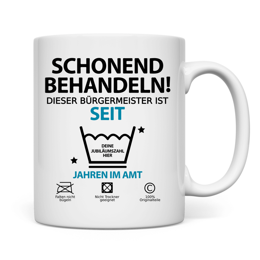 10 Jahre Bürgermeister Jubiläum – personalisierte Geschenk-Tasse