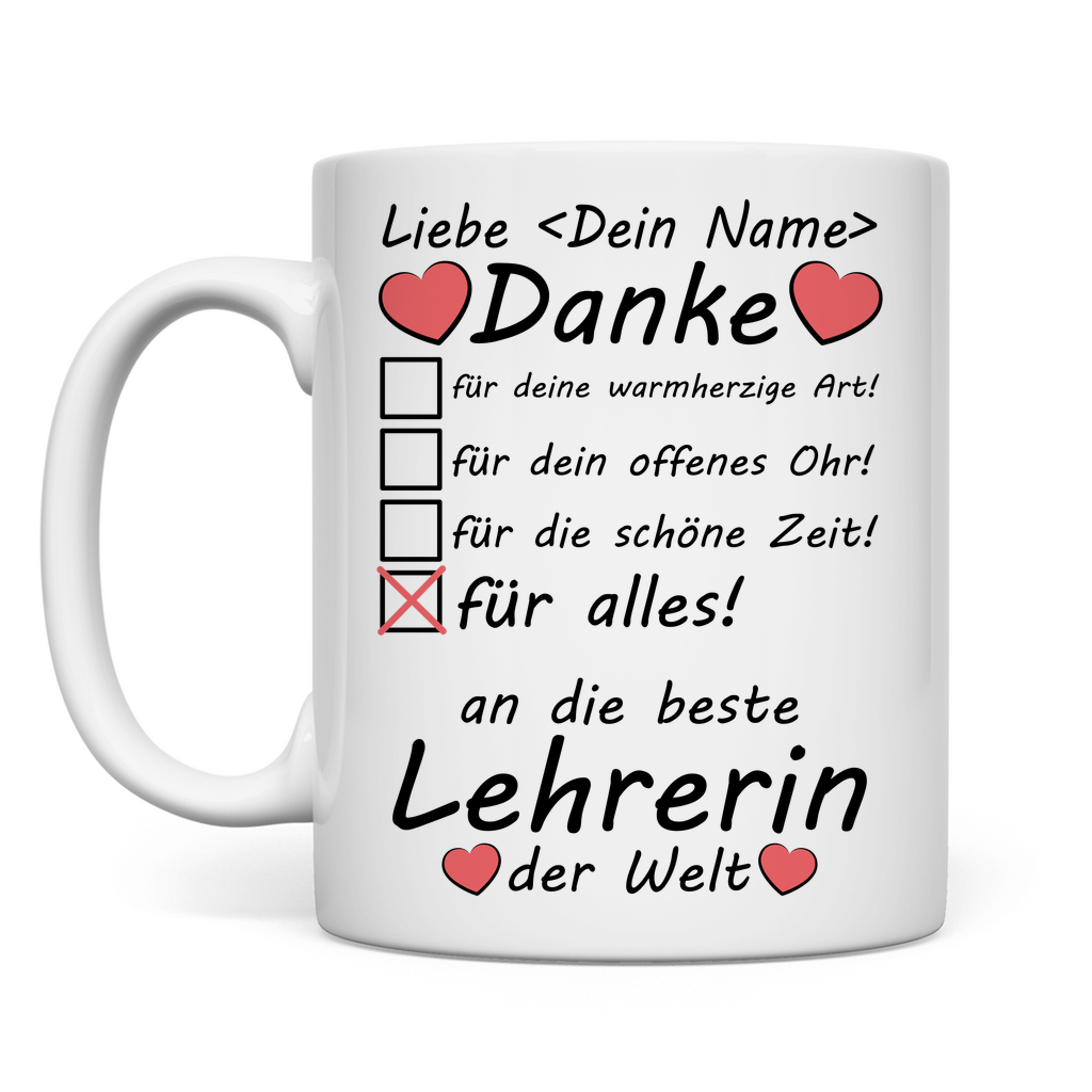 Abschiedsgeschenk Lehrerin 10. Klasse | Danke von Schülern | Tasse