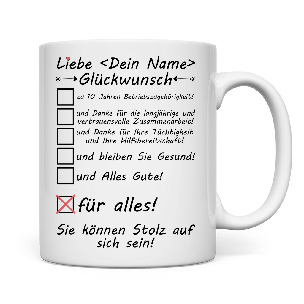 10 Jahre Betriebszugehörigkeit | Glückwünsche Geschenk
