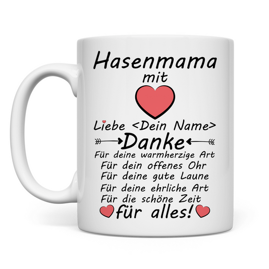 Beste Hasenmama | Tasse mit Wunschname  Geschenk
