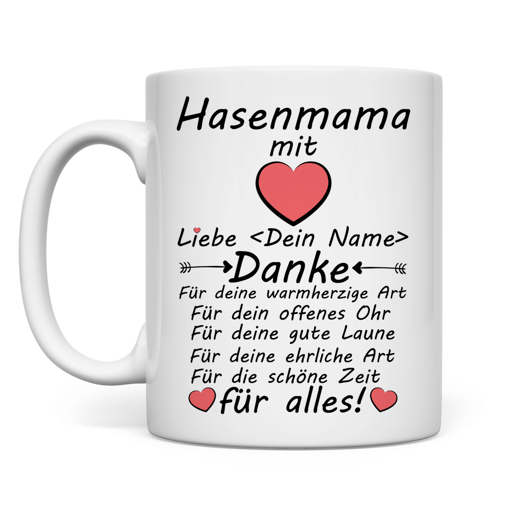 Beste Hasenmama | Tasse mit Wunschname  Geschenk