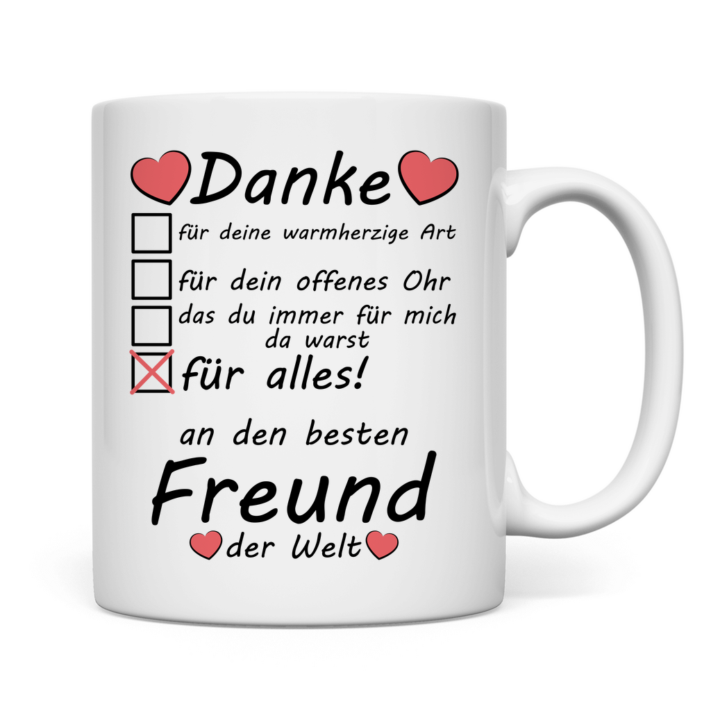 Beste Schwule Freund | Geschenk Tasse Danke rückseite