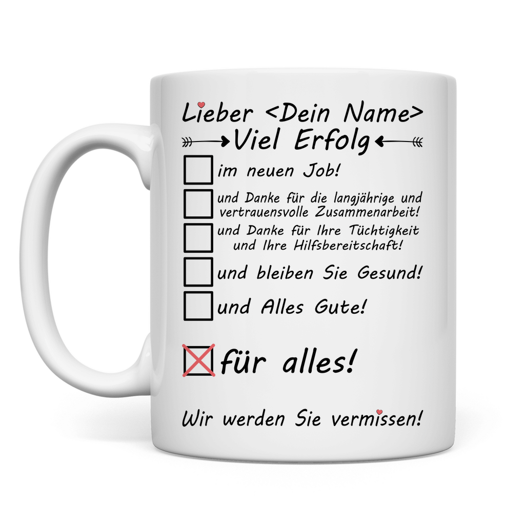 Danke an ausscheidenden Kollegen  Geschenk Tasse Alles Gute