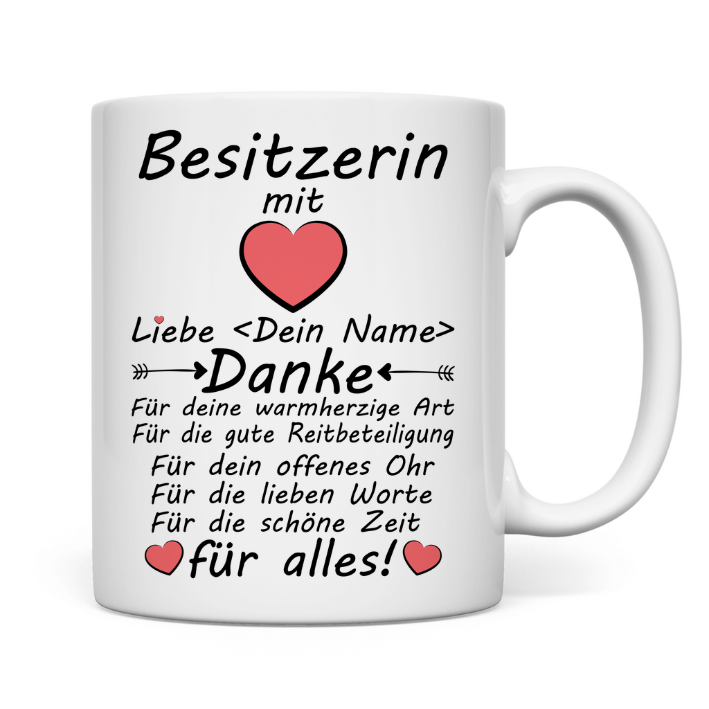 Reitbeteiligung | Besitzerin Geschenk  Tasse Danke