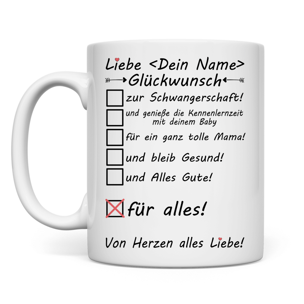 Alles gute zur Schwangerschaft wünschen | Tasse Geschenk Kollegin