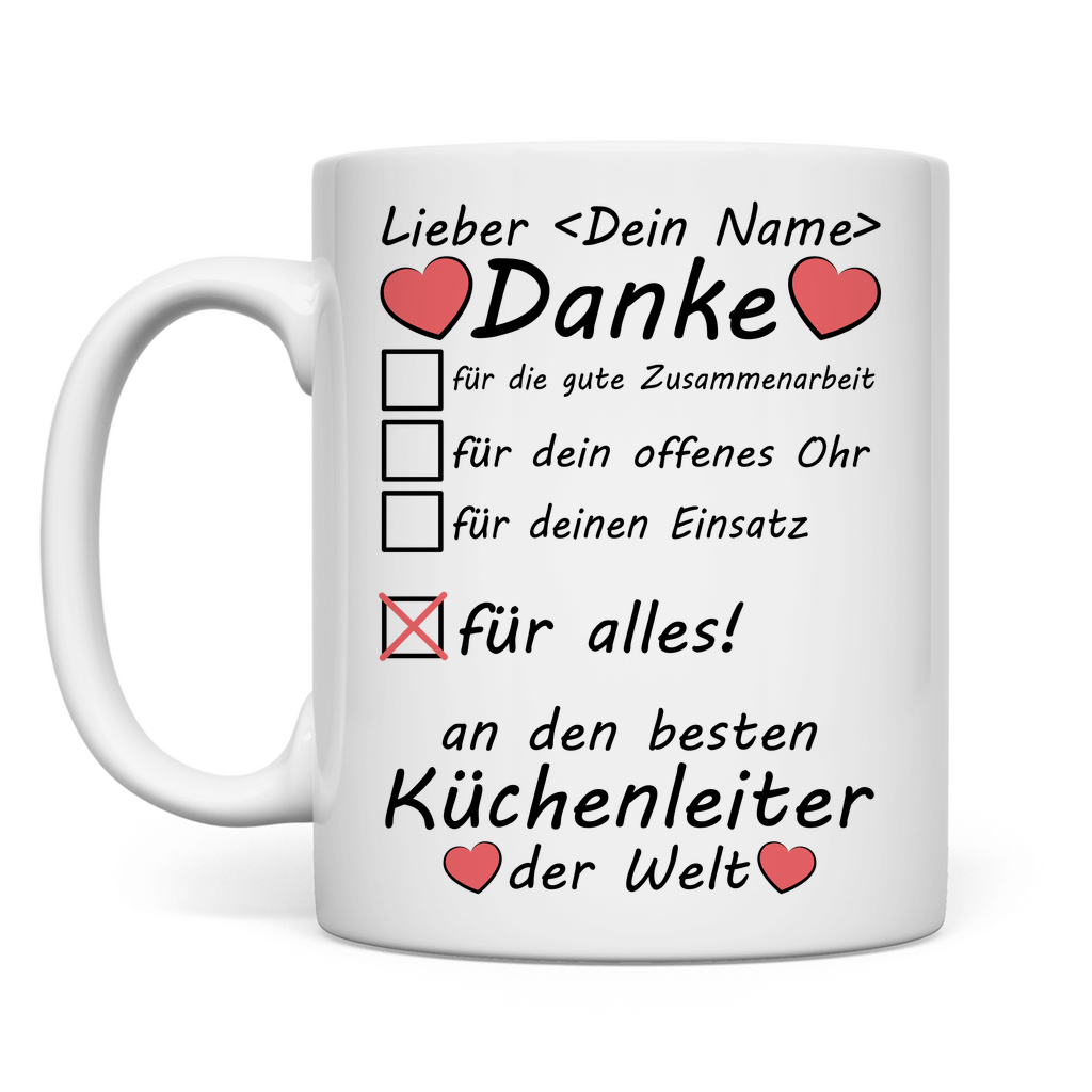 Bester Küchenleiter | Geschenk zum Abschied Tasse