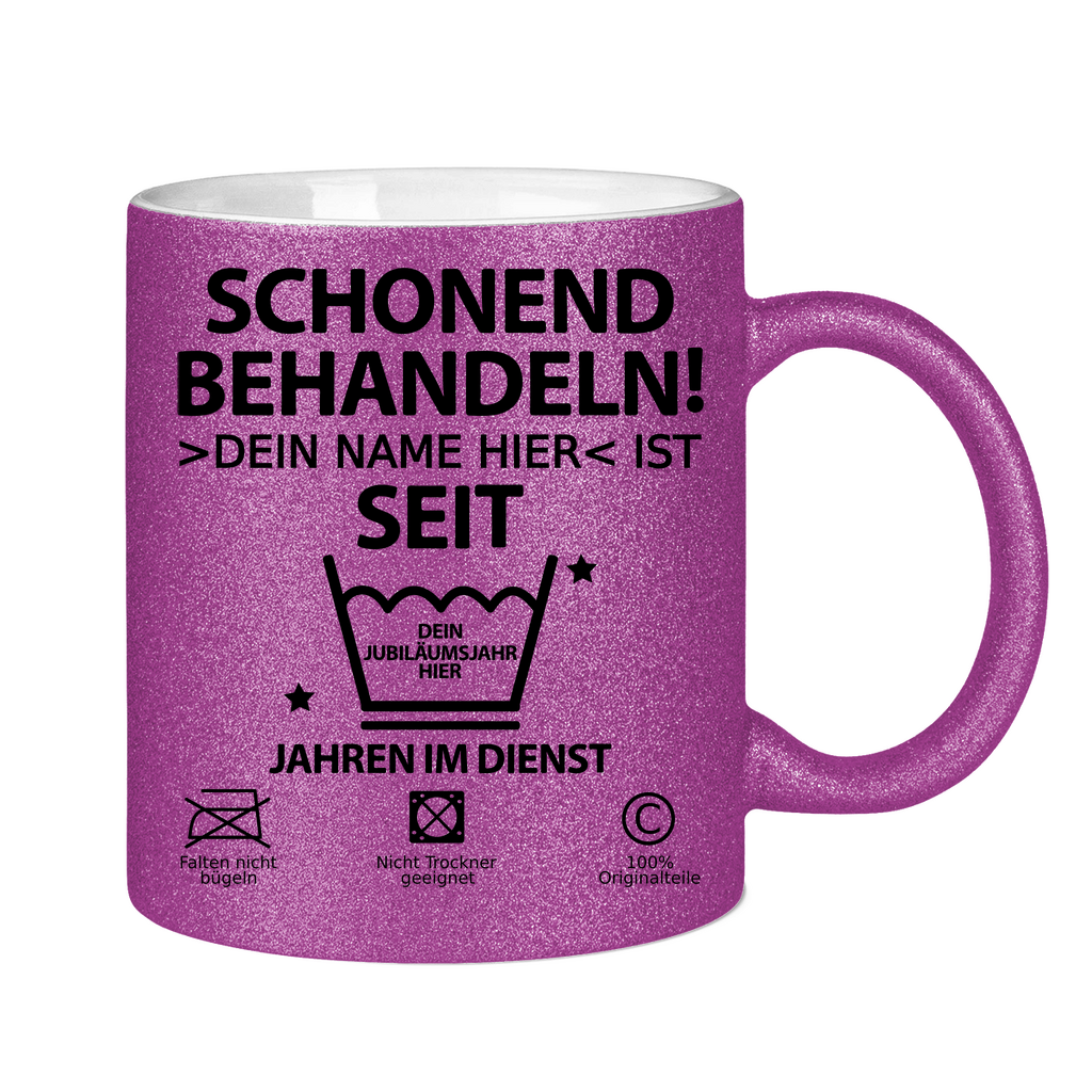 Jubiläum Arbeit Dienstjubiläum Glitzer Tasse purple