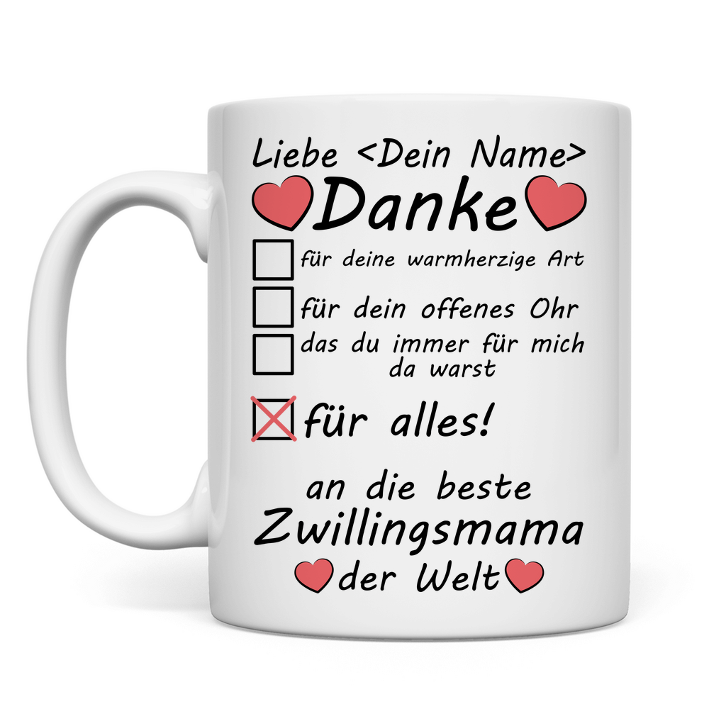 Beste Zwillingsmama Geschenk | Personalisiert Tasse