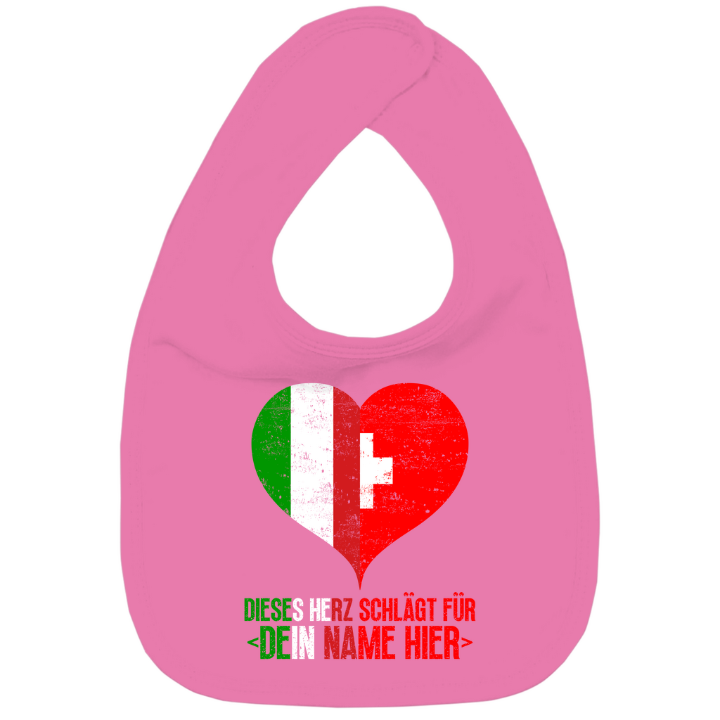 Schweiz Italien Flagge | Herz | Baby Lätzchen