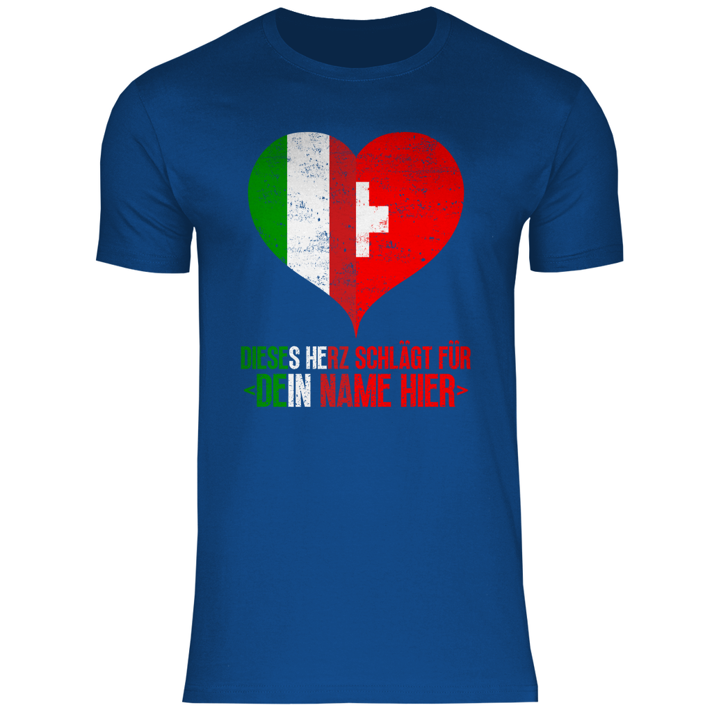 Schweiz Italien Flagge | Herz | Herren T-Shirt