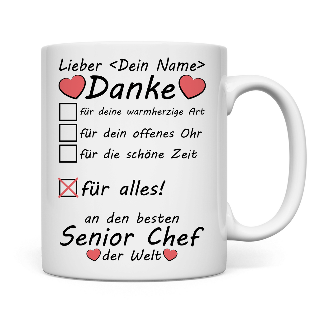 beste Senior Chef | Geschenk zum Abschied  Tasse rückseite