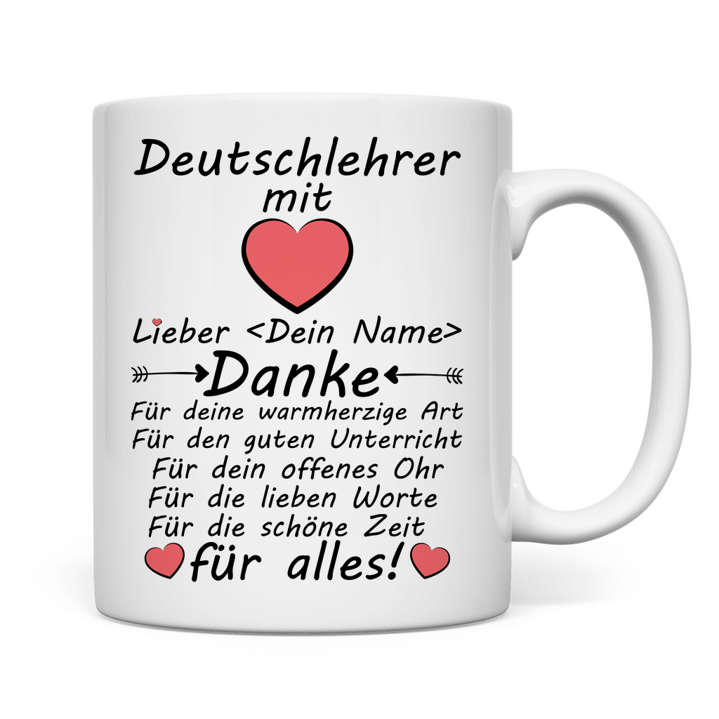 Deutschlehrer Abschiedsgeschenk | tasse mit Namen 2