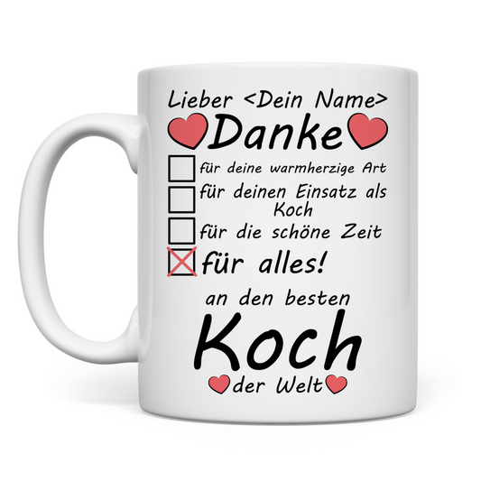 Bester Koch Tasse | Dankeschön Geschenk