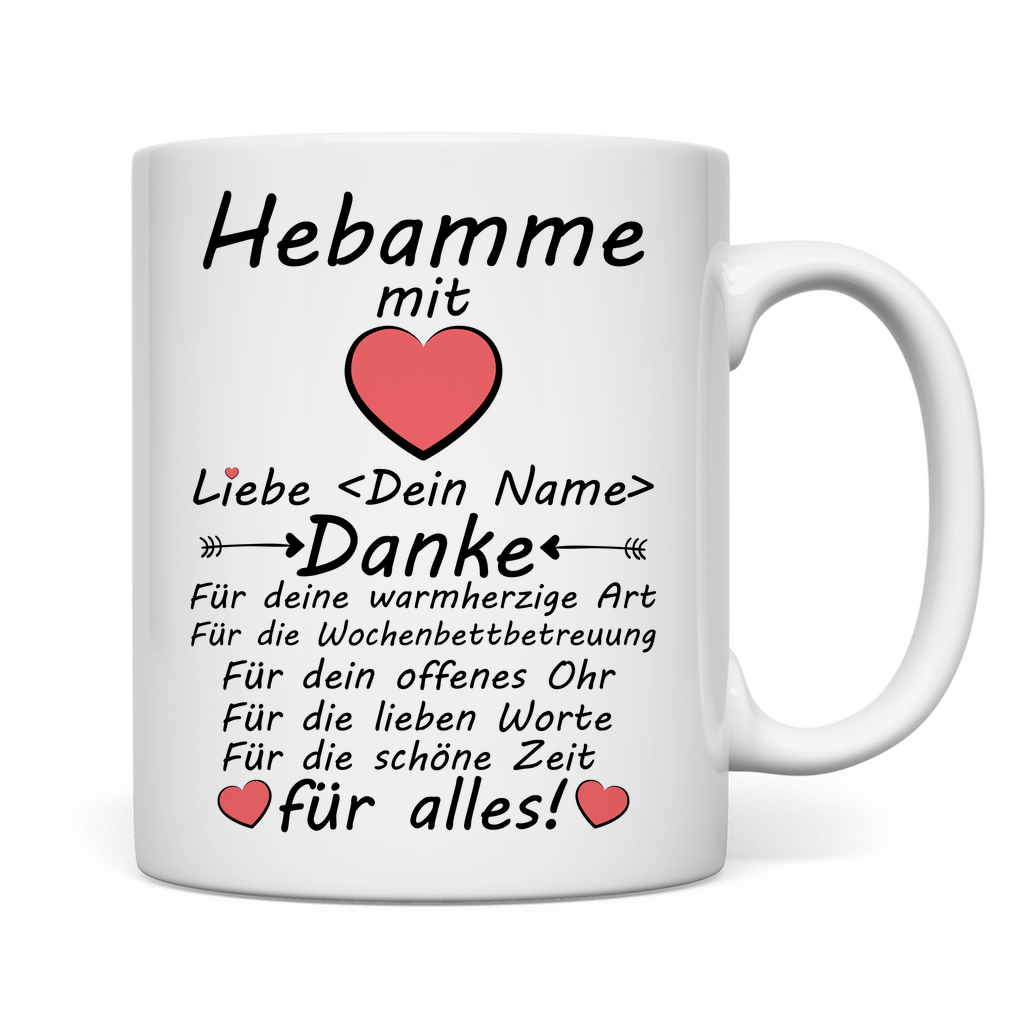 Wochenbett Hebamme | Danke Geschenk Tasse rückseite