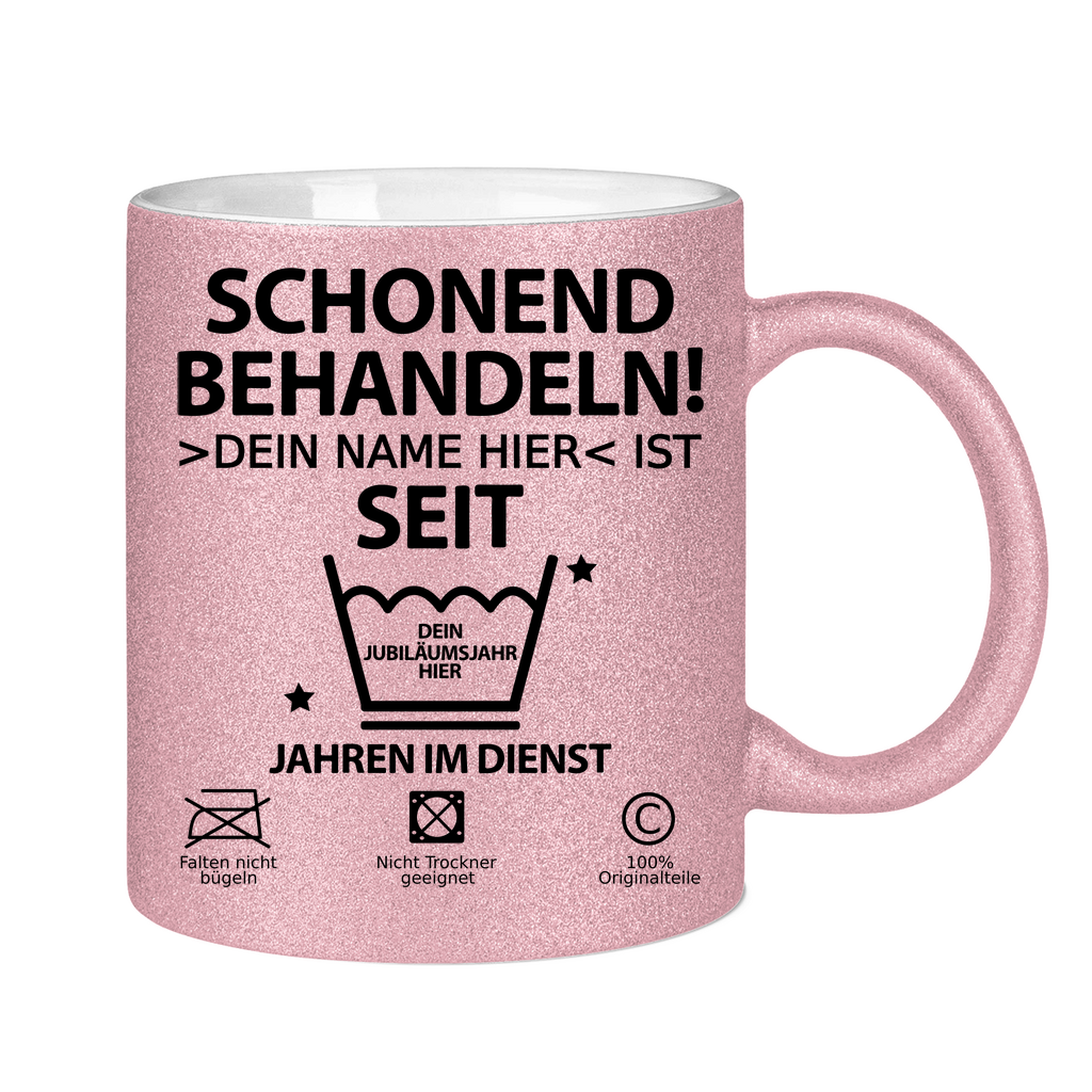 Jubiläum Arbeit Dienstjubiläum Glitzer Tasse pink
