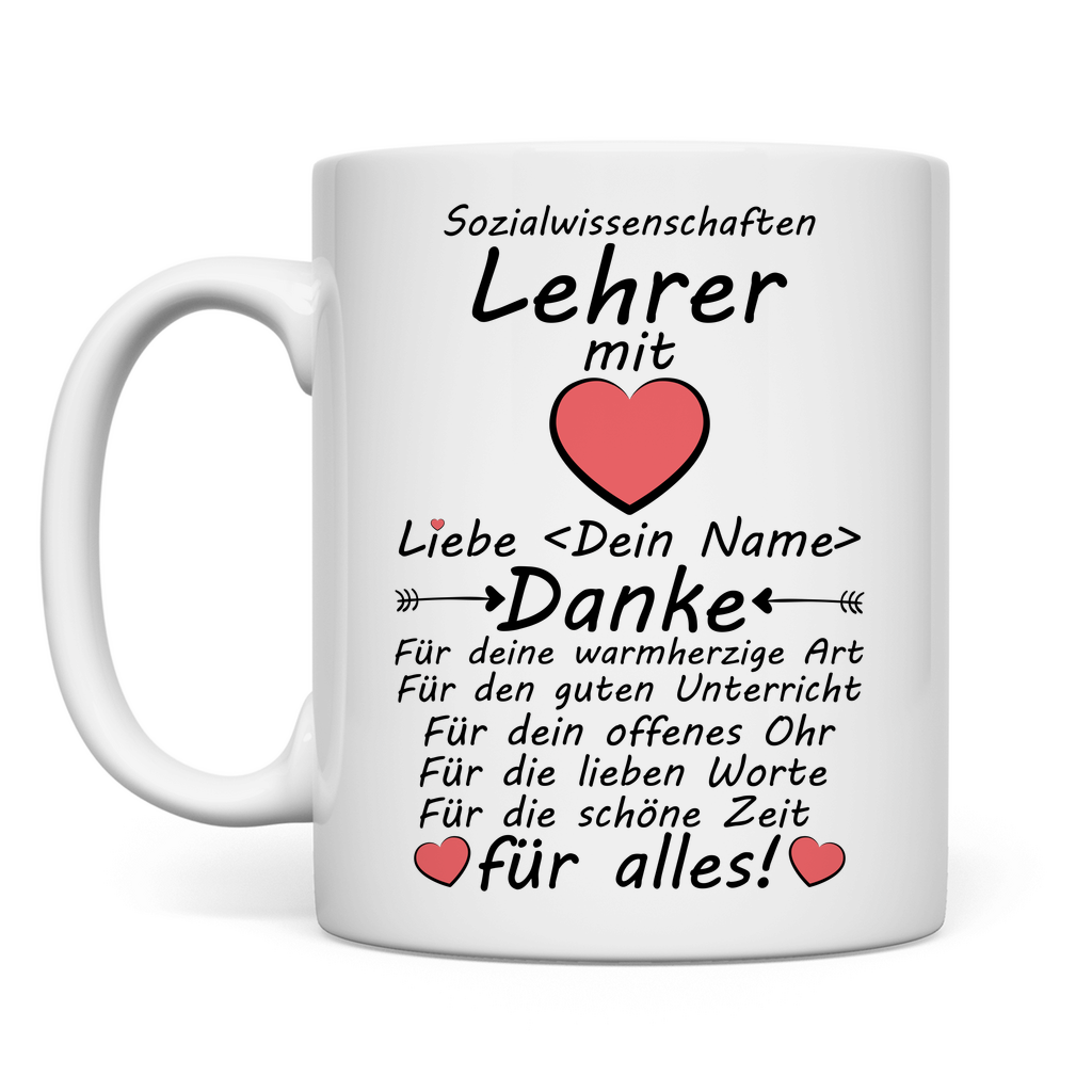 Sozialwissenschaften Lehrer | Danke Tasse  geschenk