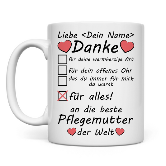 Beste Pflegemutter | Dankeschön Geschenk Tasse