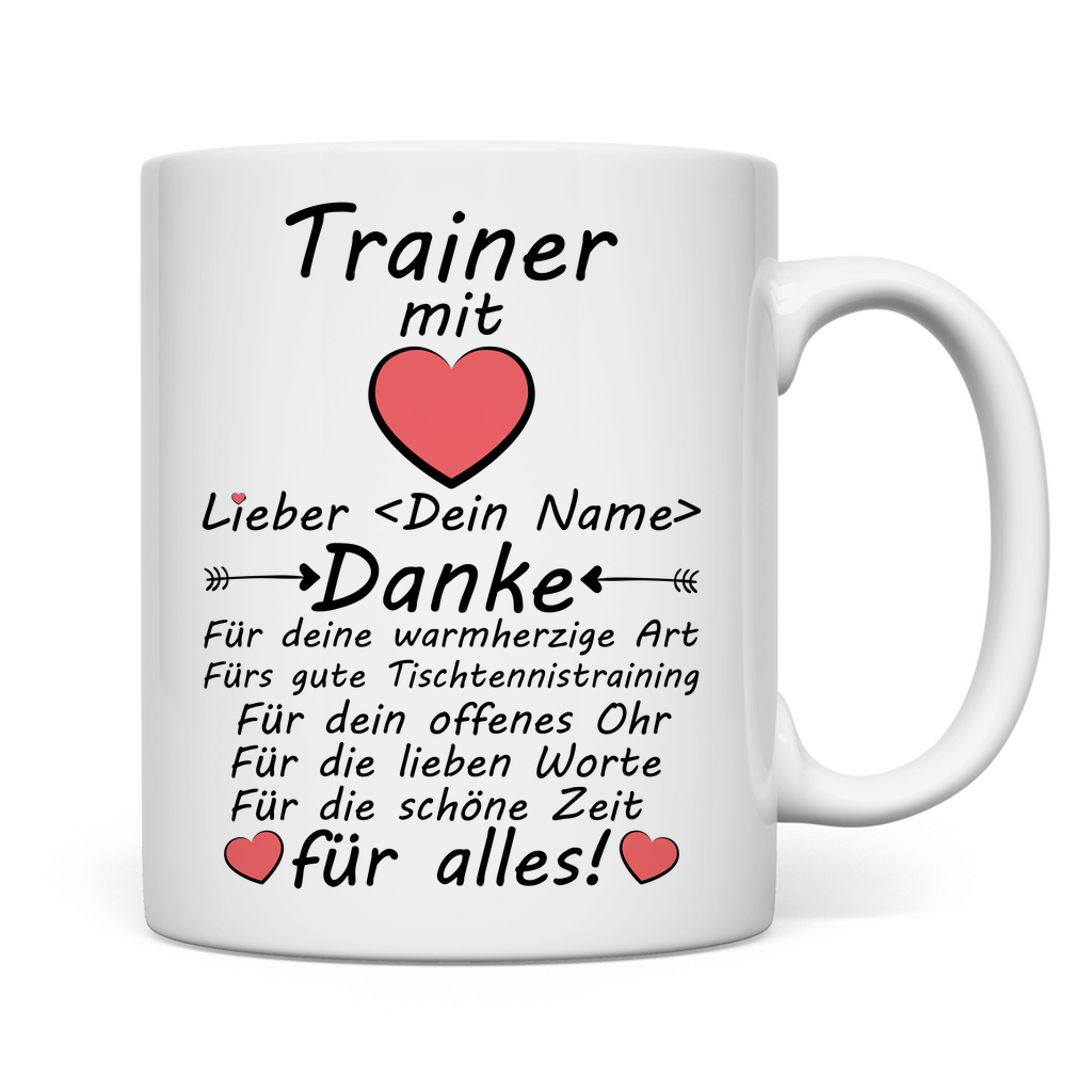 Tischtennis Trainer | Danke Geschenk Tasse Rückseite