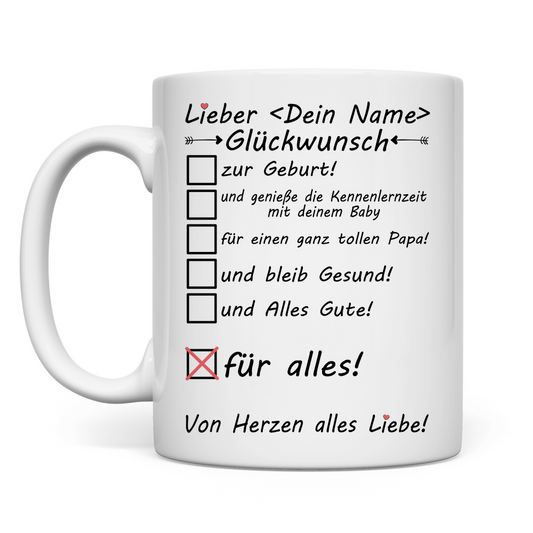 Mitarbeitergeschenk zur Geburt | Kind | Tasse Glückwunsch Kollege