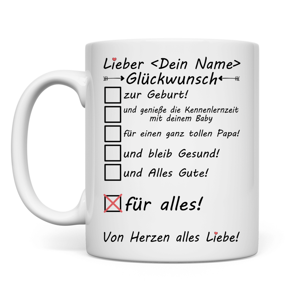 Mitarbeitergeschenk zur Geburt | Kind | Tasse Glückwunsch Kollege