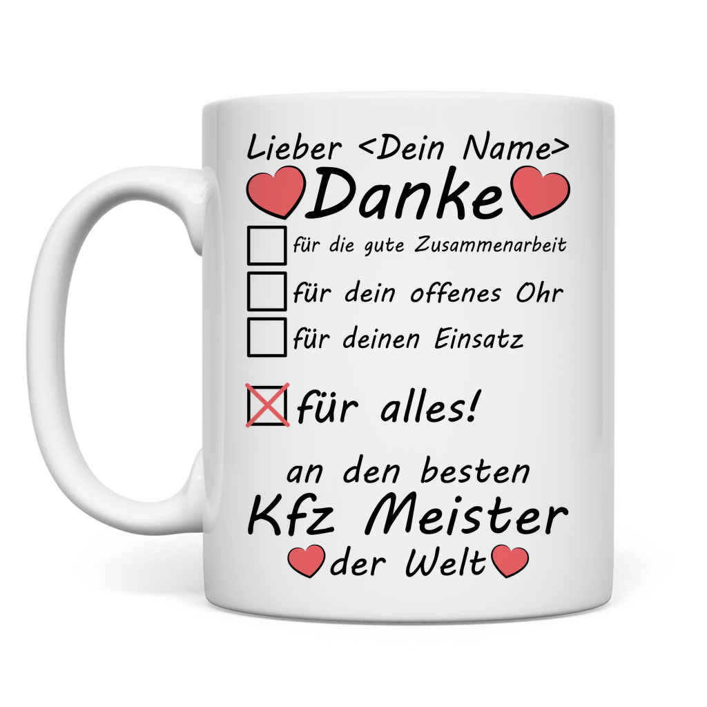 Bester KFZ Meister Tasse | Personalisiert  