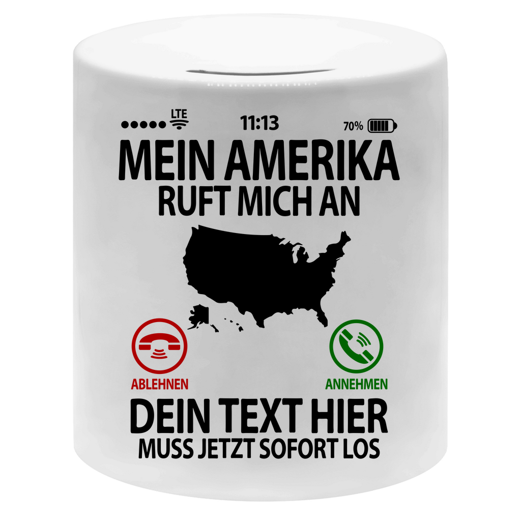 USA Reise | Motiv | Spardose | Personalisiert 