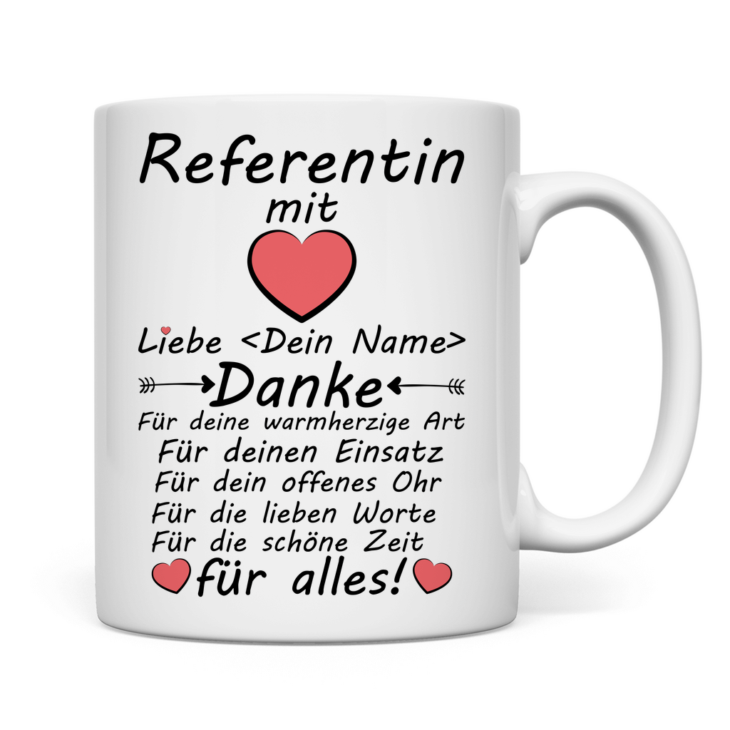 Danke an Referentin | Tasse Geschenk rückseite