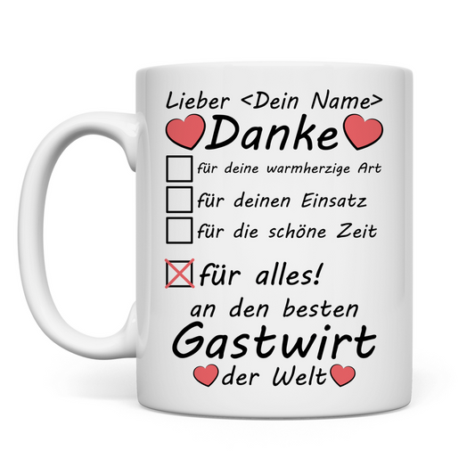 Gastwirt Wirt | Geschenk zum Abschied Tasse