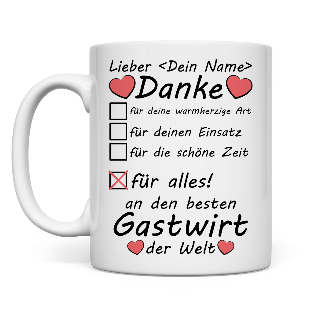 Gastwirt Wirt | Danke | Abschiedsgeschenk  Tasse