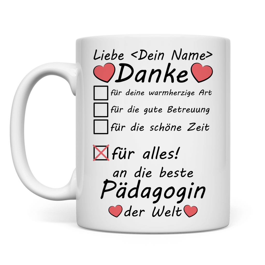 Pädagogin im Kindergarten | Abschiedsgeschenk  Tasse