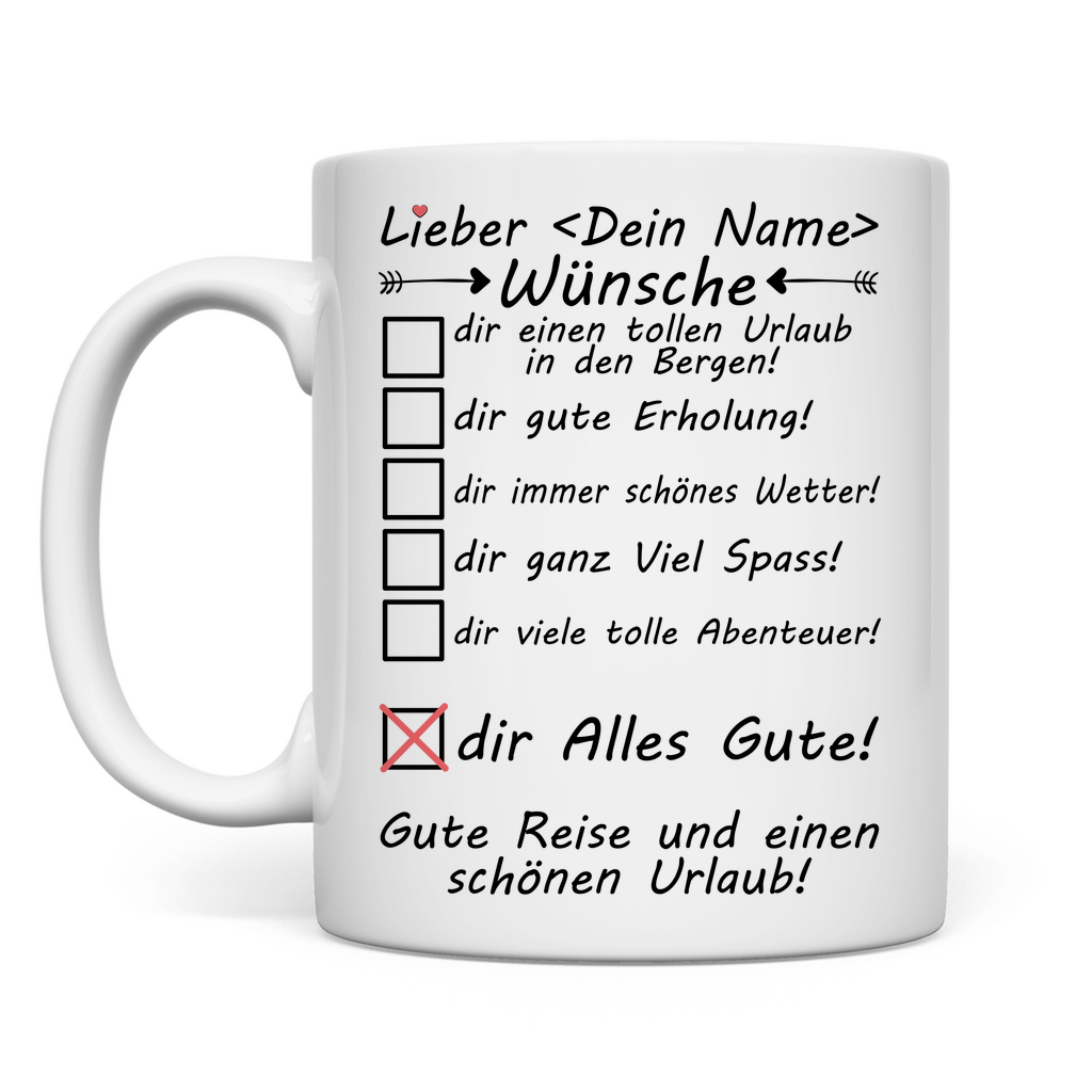 Schönen Urlaub in Bergen wünschen | Tasse Mann Geschenk