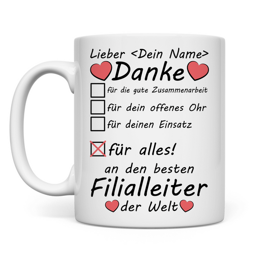Bester Filialleiter | Tasse | Abschiedsgeschenk