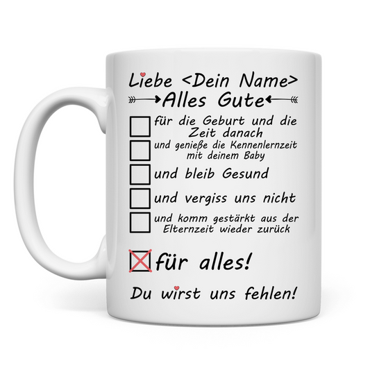 Kollegin geht in Elternzeit | Geschenk Tasse