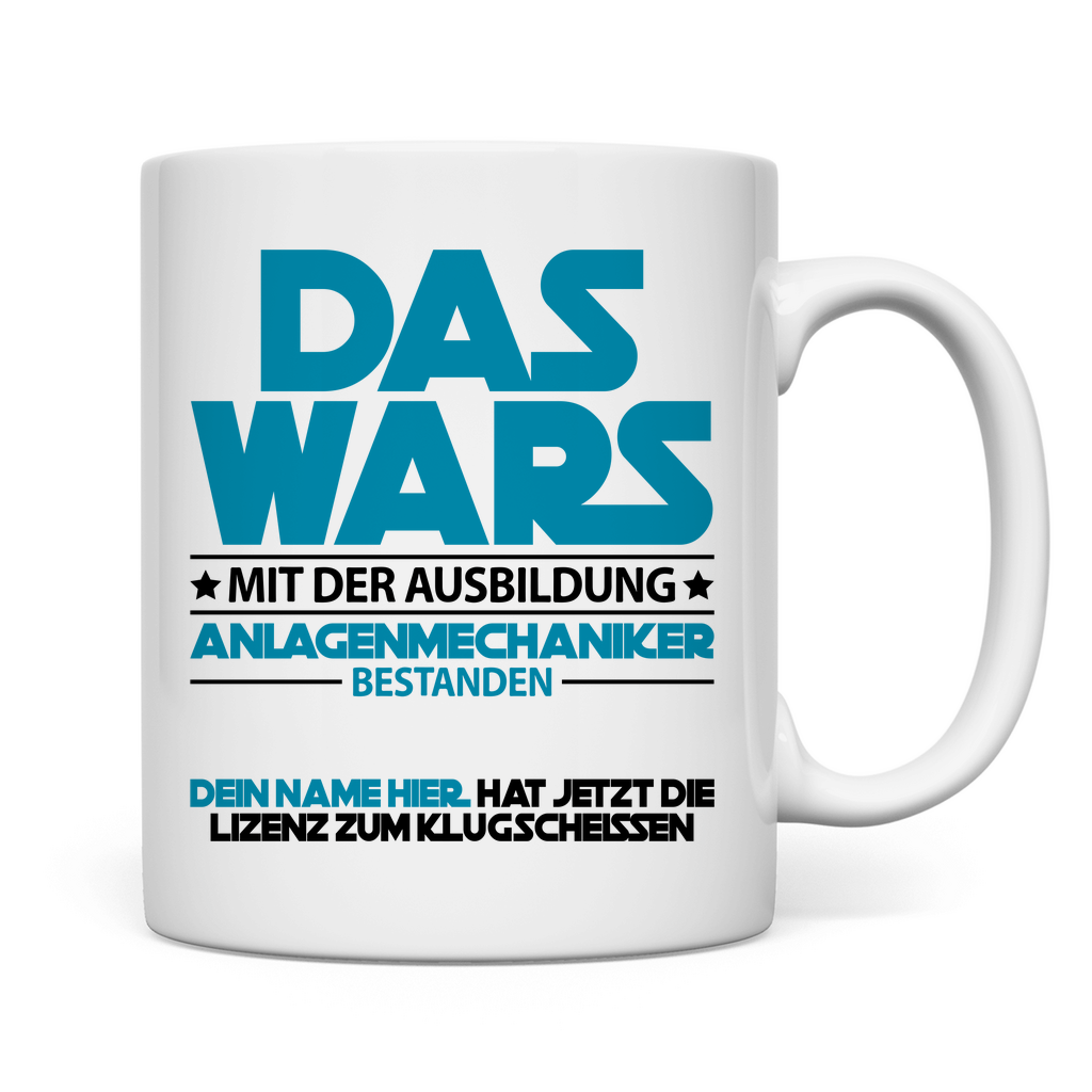 Anlagenmechaniker | Ausbildung bestanden | Tasse   geschenk Rückseite