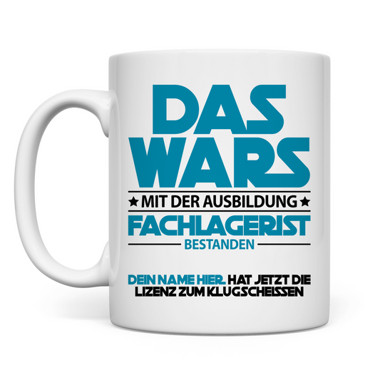 Fachlagerist Ausbildung bestanden | Tasse Azubi Geschenk mit Namen